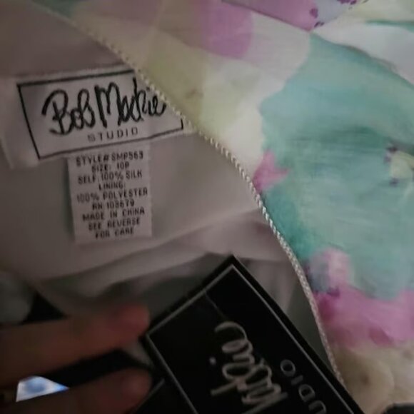 vintage 90s deadstock silk floral whimsigoth fairy a-line skirt - Picture 5 of 5